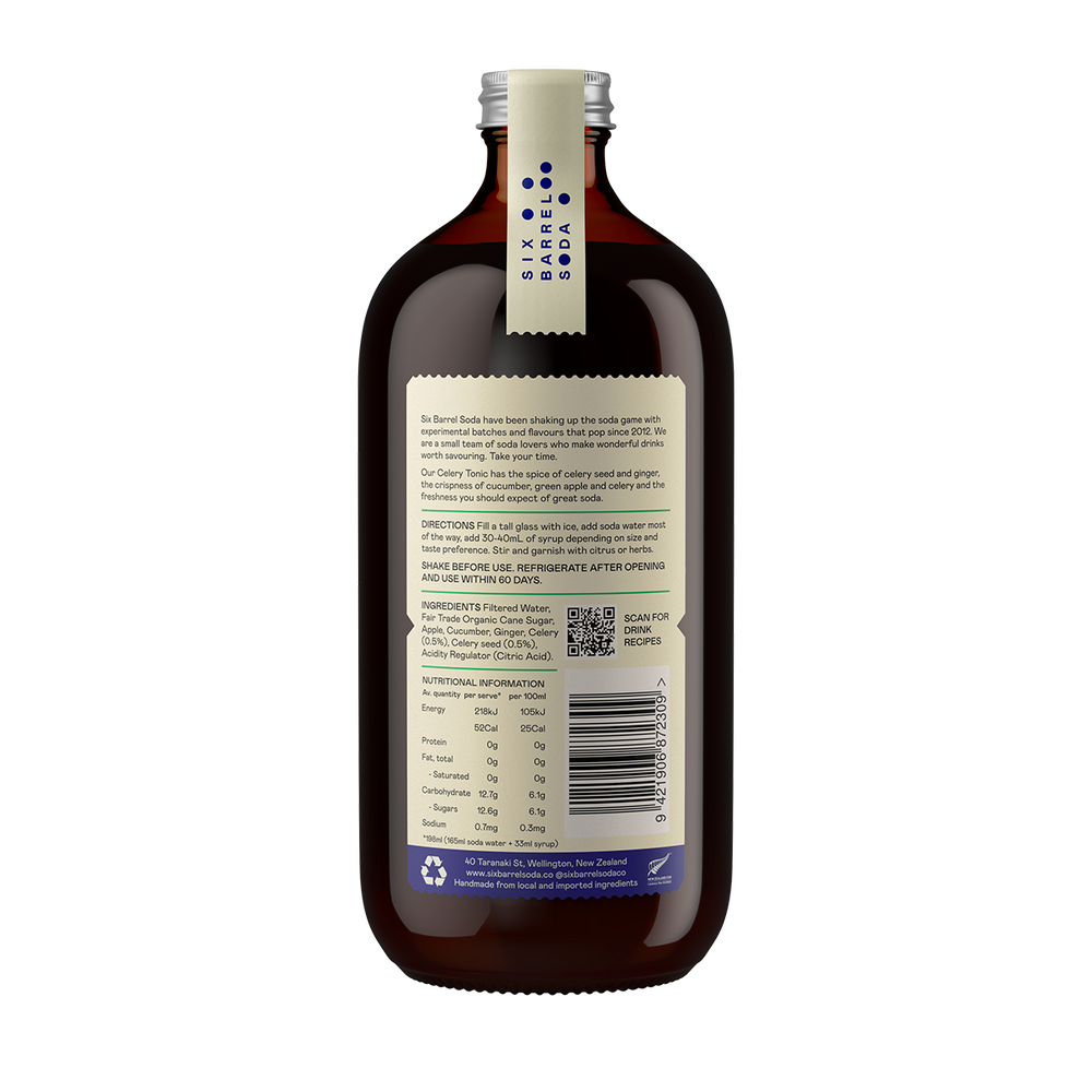 
                  
                    Six Barrel Soda Syrup - Celery Tonic - Back
                  
                