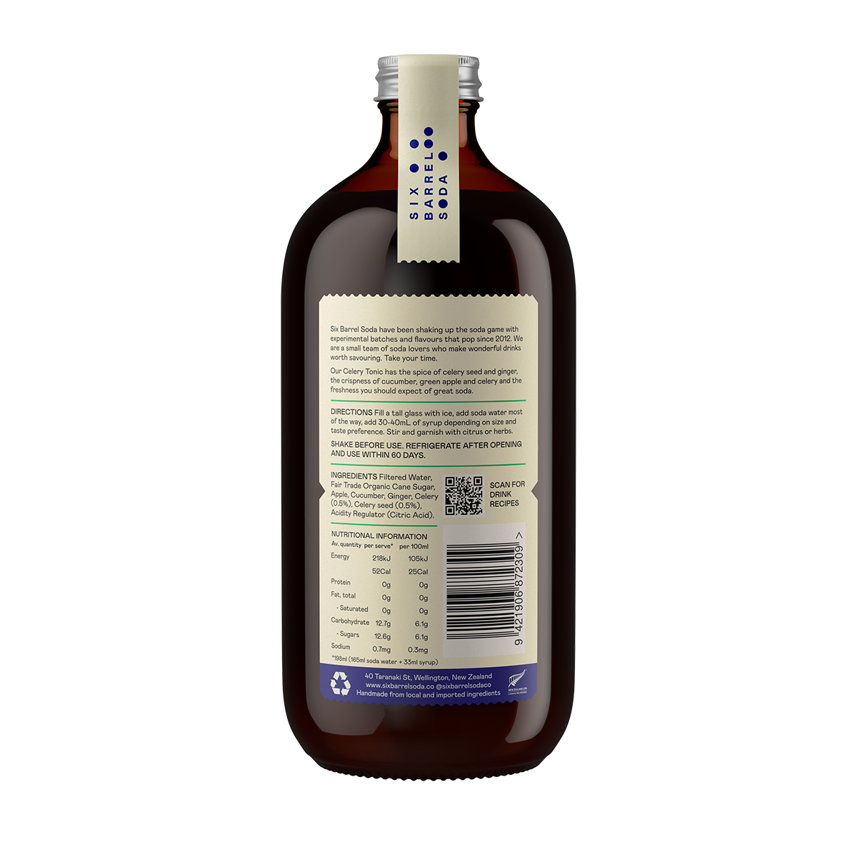 
                  
                    Six Barrel Soda Syrup - Celery Tonic - Back
                  
                